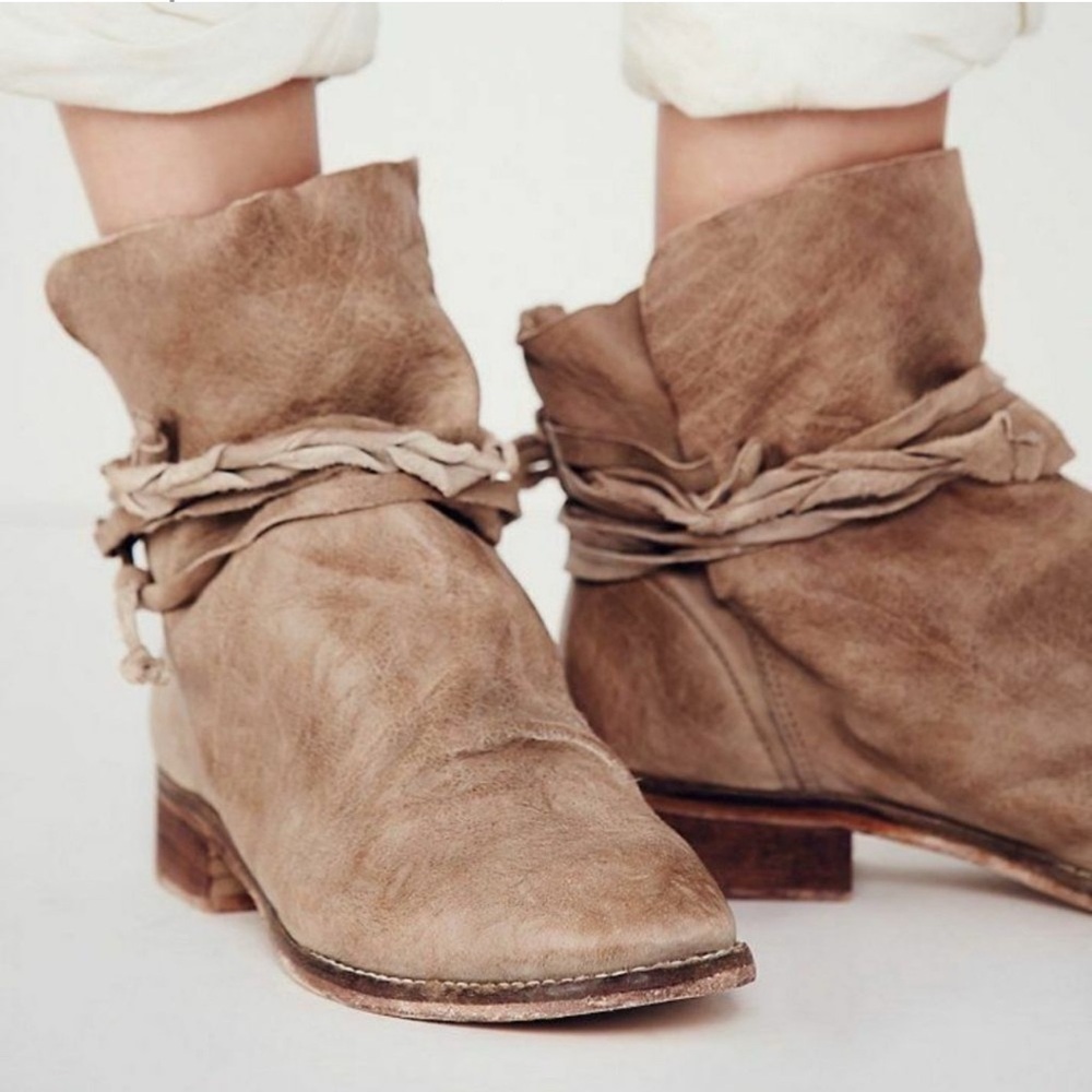 Free People Moonshine Wrap Suede Boot Sz 37 US 6.5